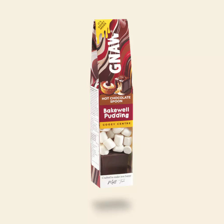 GNAW Bakewell Pudding Soft Centre Hot Chocolate Stirrer