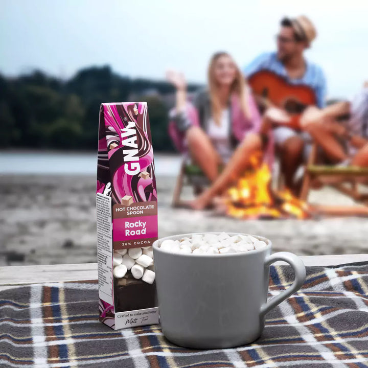 GNAW Rocky Road Fudge Hot Chocolate Stirrer Spoon Lifestyle Image